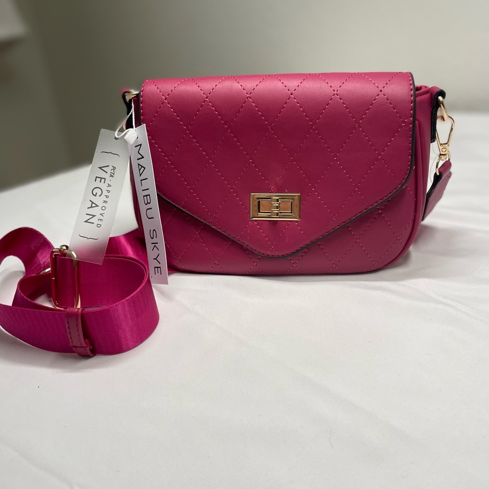Malibu Skye Pink Quilted Vegan Crossbody Bag – NWT